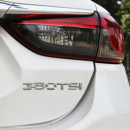 Car 380TSI Electroplated 3D Metal Personalized Decorative Stickers, Size: 15x2.5x0.5cm