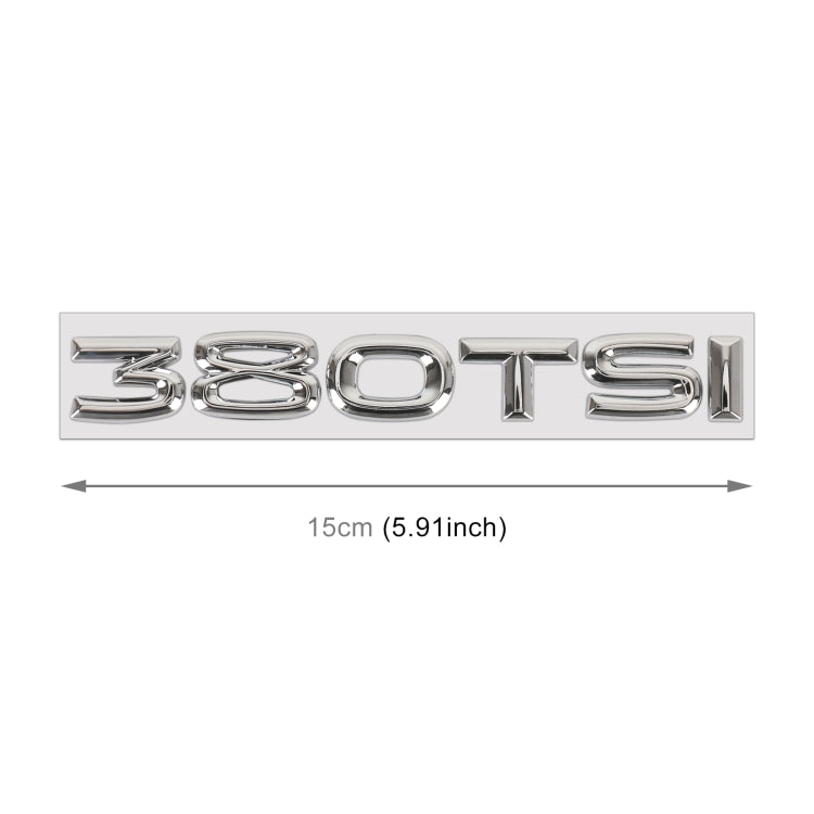 Car 380TSI Electroplated 3D Metal Personalized Decorative Stickers, Size: 15x2.5x0.5cm