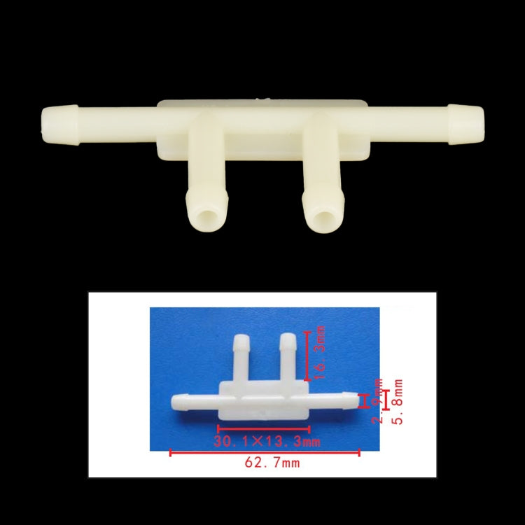 10pcs/Bag Car Dual T Type Wiper Spray Nozzle Water Pipe Connection Tube