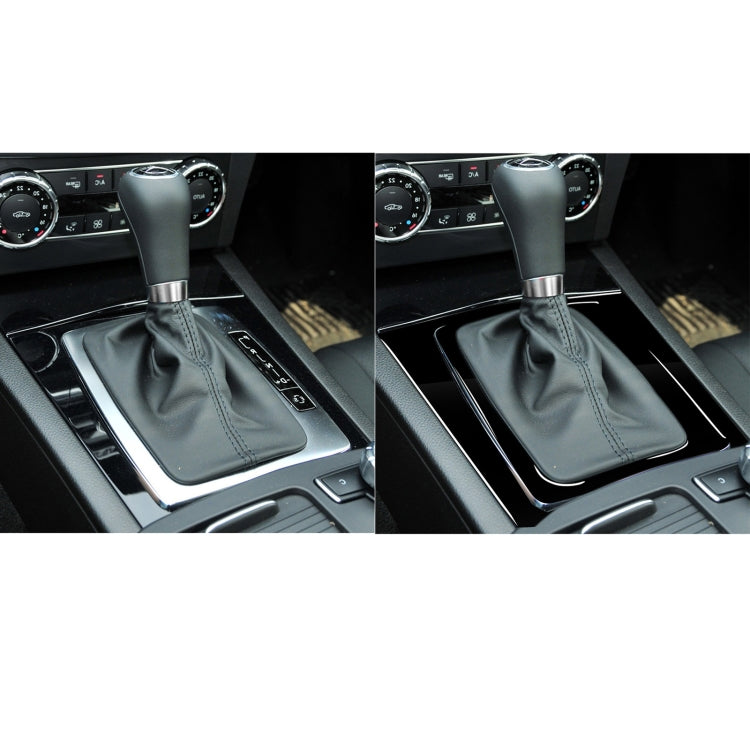 Sleek Piano Black ABS Gear Panel Decorative Sticker Set for Mercedes-Benz W204 C-Class (2007-2013)