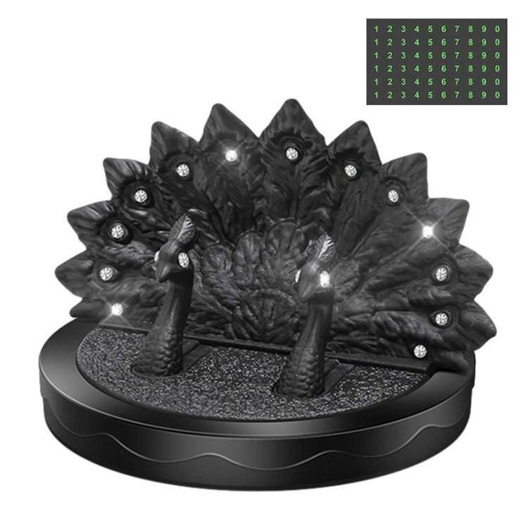 Diamond Peacock Shape Car Center Console Phone Holder with Phone Number Plate