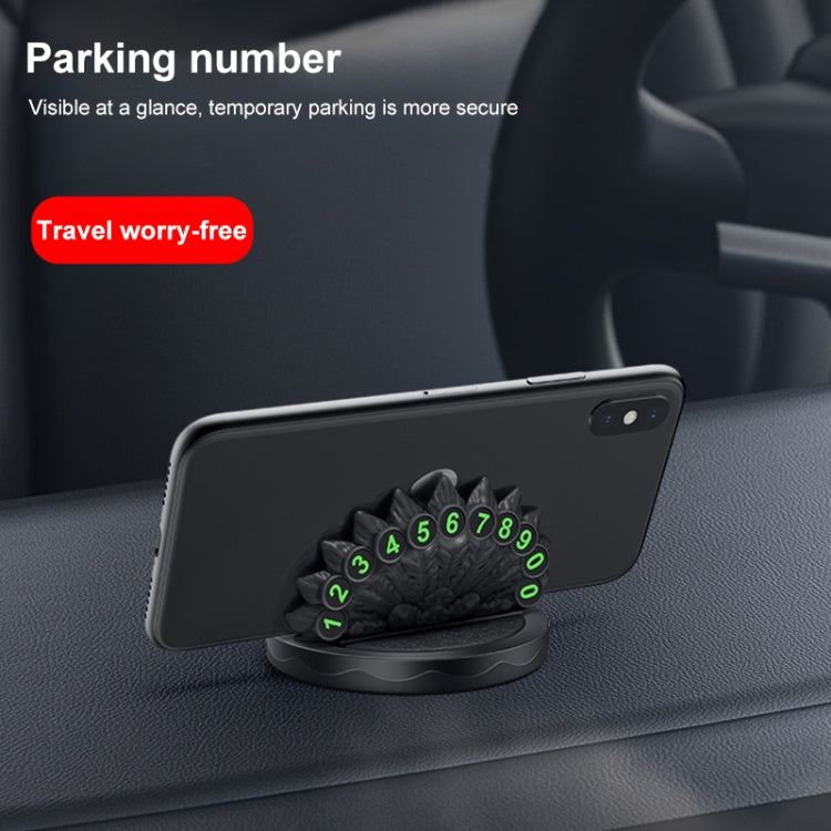 Diamond Peacock Shape Car Center Console Phone Holder with Phone Number Plate
