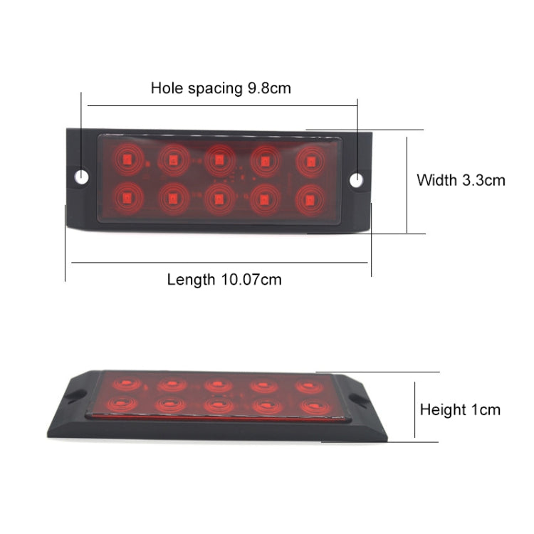 2pcs Car / Truck 10LEDs Side Marker Indicator Lights Bulb Lamp