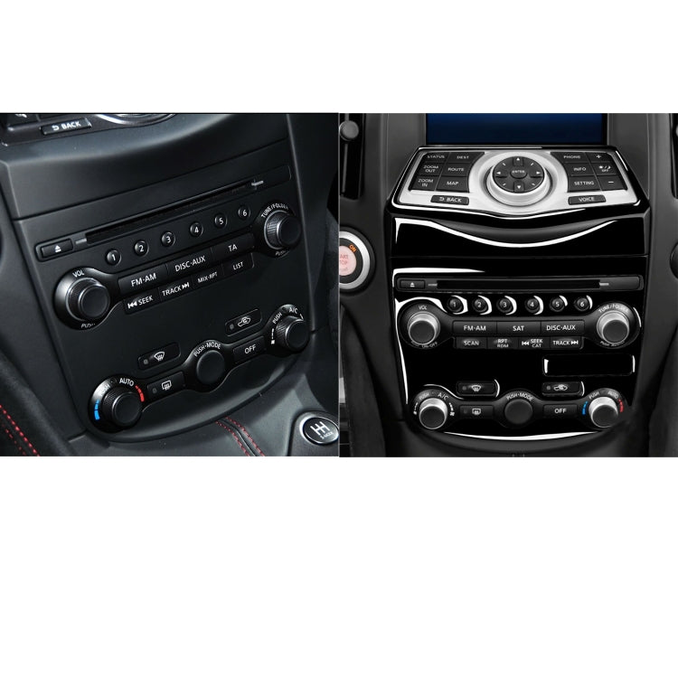 Piano Black ABS Decorative AC Control Panel Sticker for Nissan 370Z Z34 (2009- Present) - Easy Fit Self-Adhesive Upgrade
