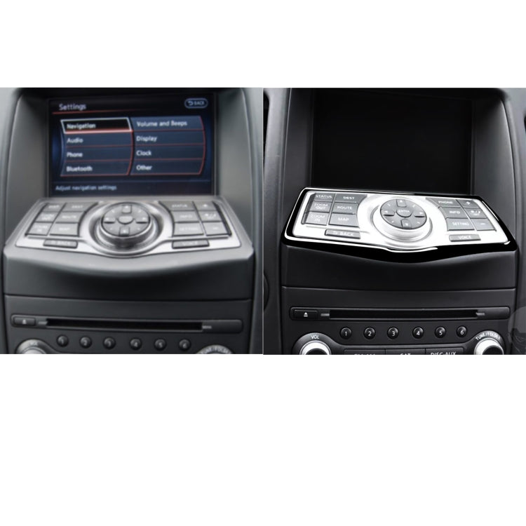 Nissan 370Z Z34 2009- Customised Multimedia Navigation Button Panel Stickers - Elegant Black ABS Décor