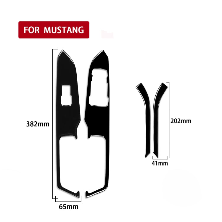 Ford Mustang 2015-2020 4-in-1 Window Lift Panel Decorative Trim Sticker, Right-Hand Drive