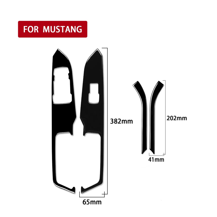 4-in-1 Decorative Window Lift Panel Sticker for Ford Mustang 2015-2020, Left-Hand Drive