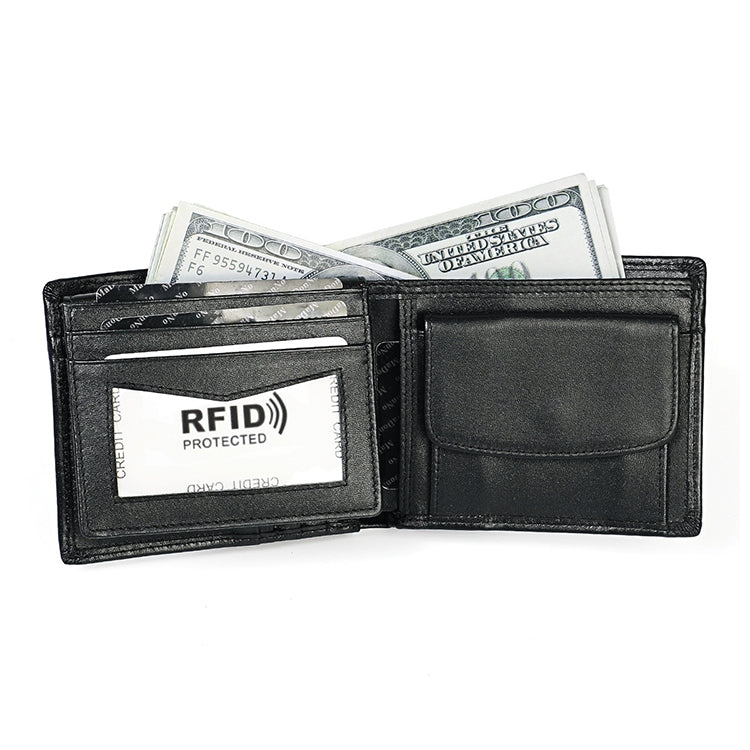 8020 Horizontal Retro Crazy Horse Texture Leather Anti-magnetic RFID Wallet Clutch Bag for Men, with Card Slots