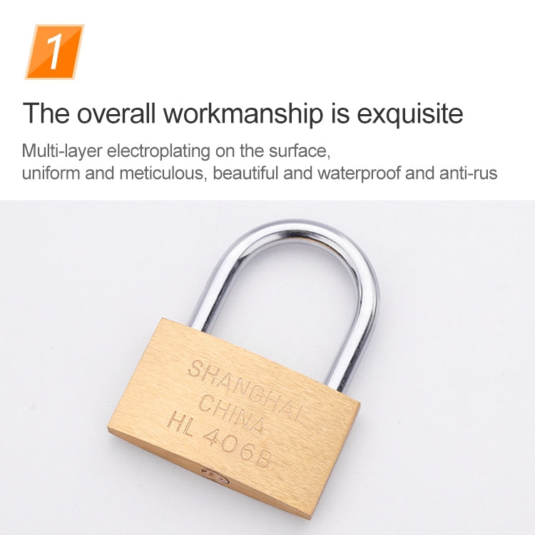 Copper Padlock Small Lock, Style: Short Lock Beam, 25mm Open