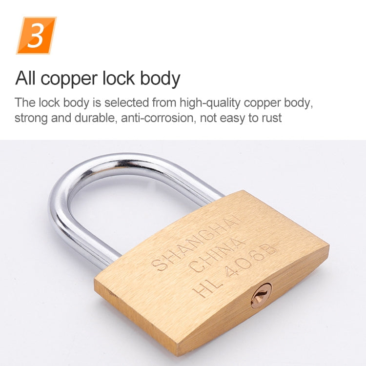 Copper Padlock Small Lock, Style: Short Lock Beam, 25mm Open