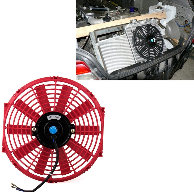 12V 80W 12 inch Car Cooling Fan High-power Modified Tank Fan Cooling Fan Powerful Auto Fan Mini Air Conditioner for Car, 12 inch (Red), 12 inch (Blue), 12 inch (Black)