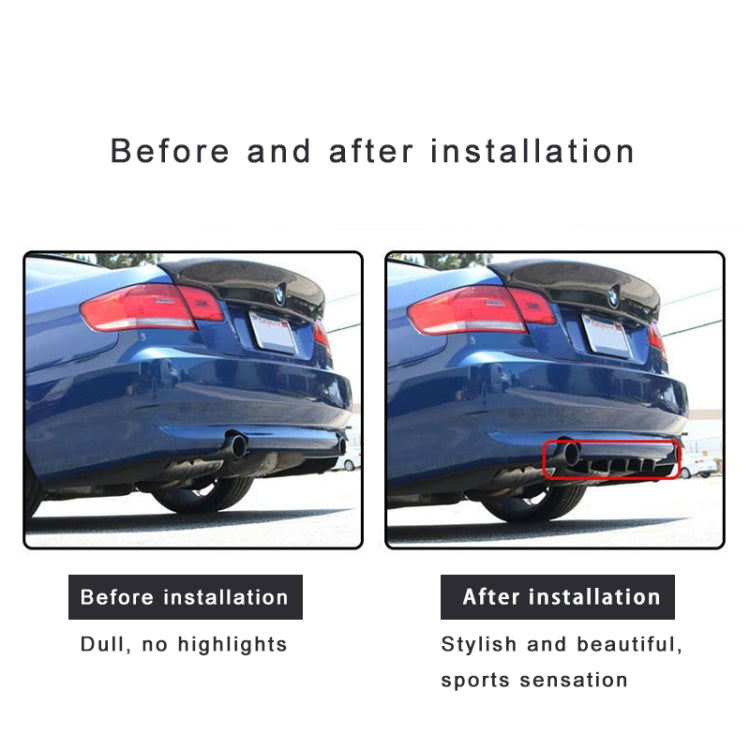 Universal Car Rear Bumper Lip Diffuser 5 Shark Fin Style Black ABS, Size: 58.4 x 53.3 x 15.2cm, 60.0x18.0x5.0cm Black