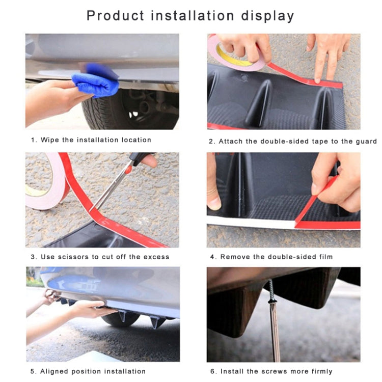 Universal Car Rear Bumper Lip Diffuser 5 Shark Fin Style Black ABS, Size: 58.4 x 53.3 x 15.2cm, 60.0x18.0x5.0cm Black