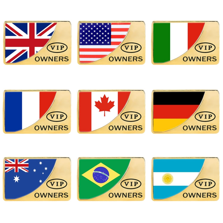 Universal Car Italy Flag Rectangle Shape VIP Metal Decorative Sticker, Italy Flag (Gold), Italy Flag (Silver)