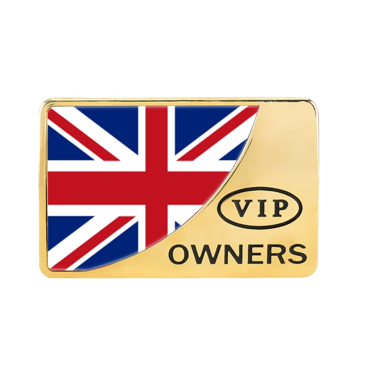 Universal Car UK Flag Rectangle Shape VIP Metal Decorative Sticker, UK Flag (Gold), UK Flag (Silver)