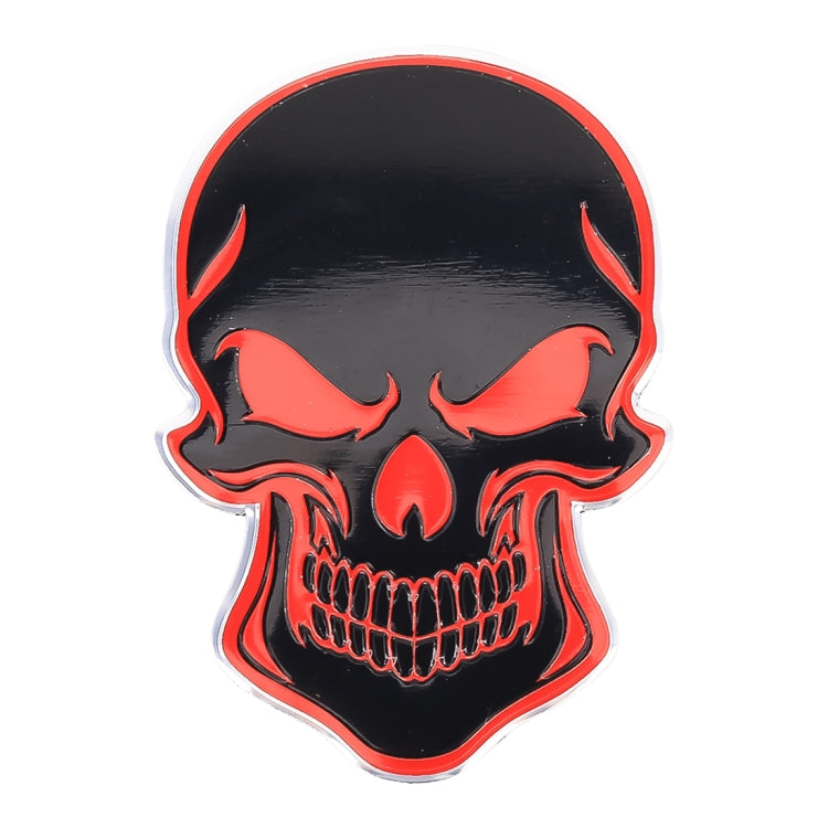 Universal Car Skull Shape Metal Decorative Sticker, Black Red, Black White