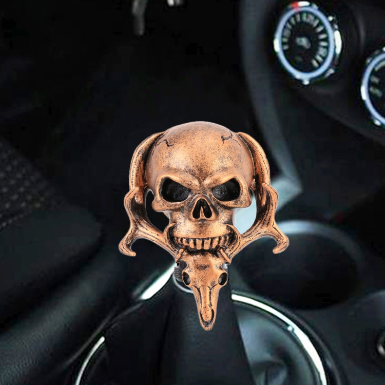 Skull-Crafted Dual-Head Gear Shift Knob for Cars - Stylish Metal Cover for Manual and Automatic Transmissions