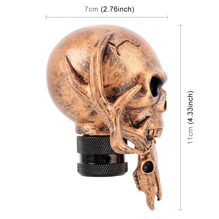 Skull-Crafted Dual-Head Gear Shift Knob for Cars - Stylish Metal Cover for Manual and Automatic Transmissions