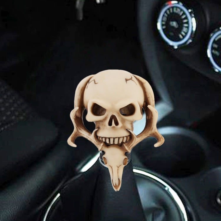 Skull-Crafted Dual-Head Gear Shift Knob for Cars - Stylish Metal Cover for Manual and Automatic Transmissions