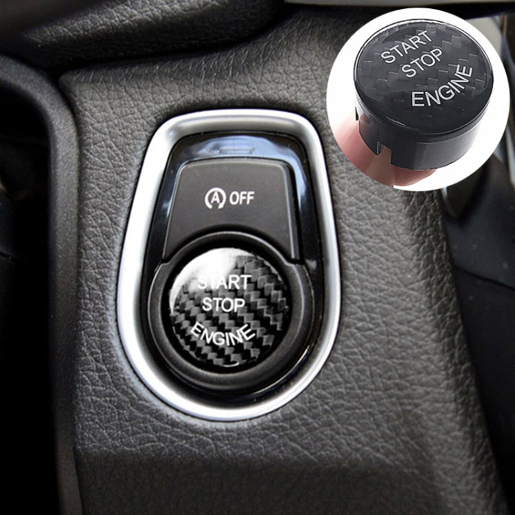 Sleek Carbon Fibre Engine Start Button Trim for BMW F Chassis - Black Elegance
