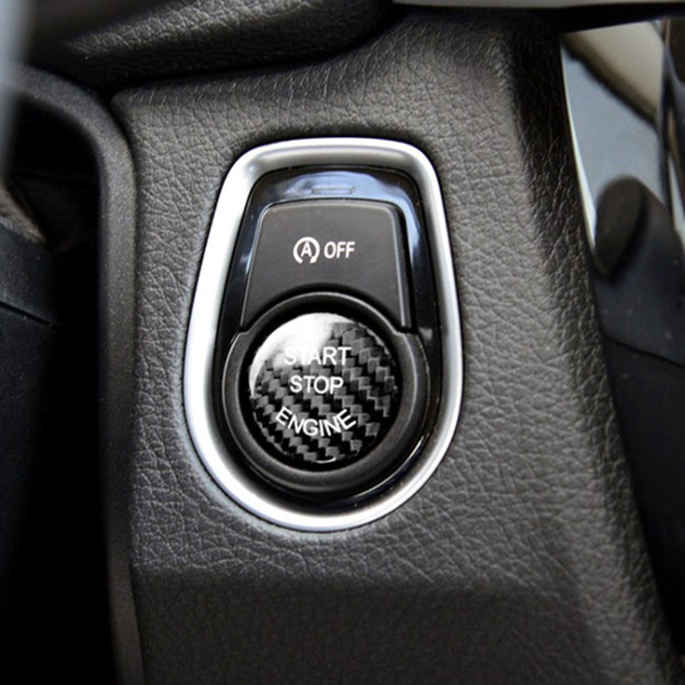 Sleek Carbon Fibre Engine Start Button Trim for BMW F Chassis - Black Elegance