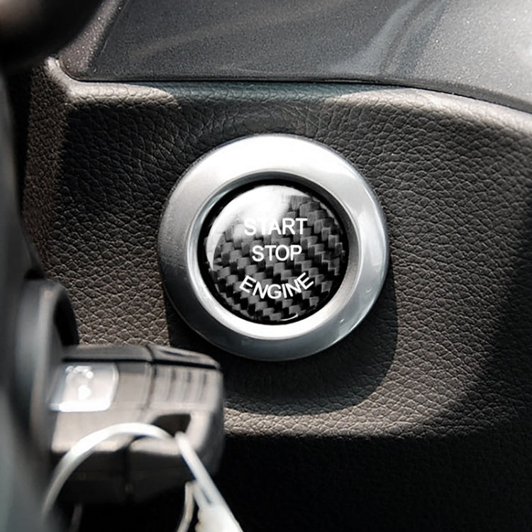 Sleek Carbon Fibre Engine Start Button Trim for BMW F Chassis - Black Elegance