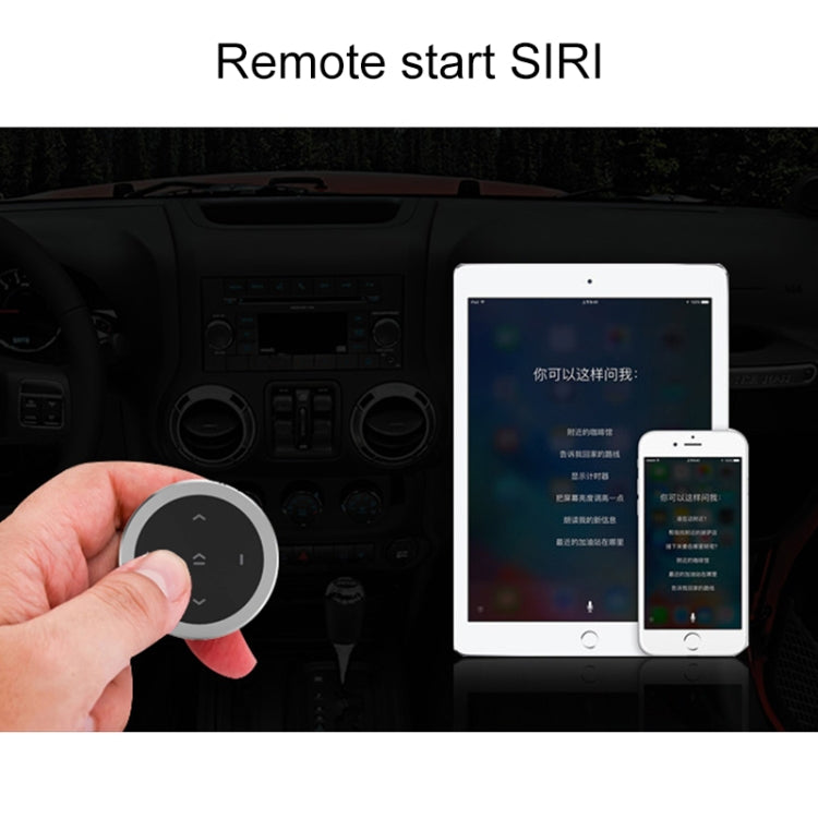 Car Wireless Bluetooth Controller Mobile Phone Multimedia Multi-functional Steering Wheel Remote Controller, without Holder (Silver), without Holder (Black)