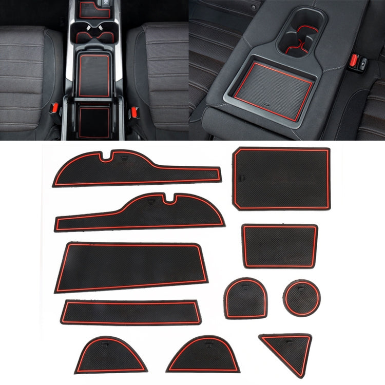 Stylish Red Anti-Slip Cup Holder Mats for Toyota RAV4 (2013-2015)