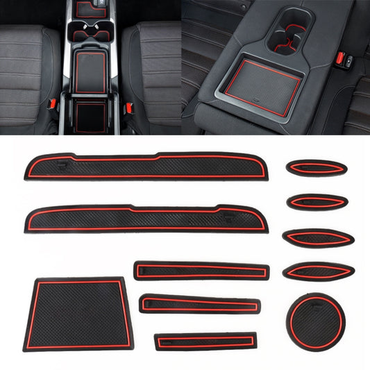 Stylish Anti-Slip Door Pad Mats for Toyota Vios 2017 - Red Plastic Cup Holder Inserts