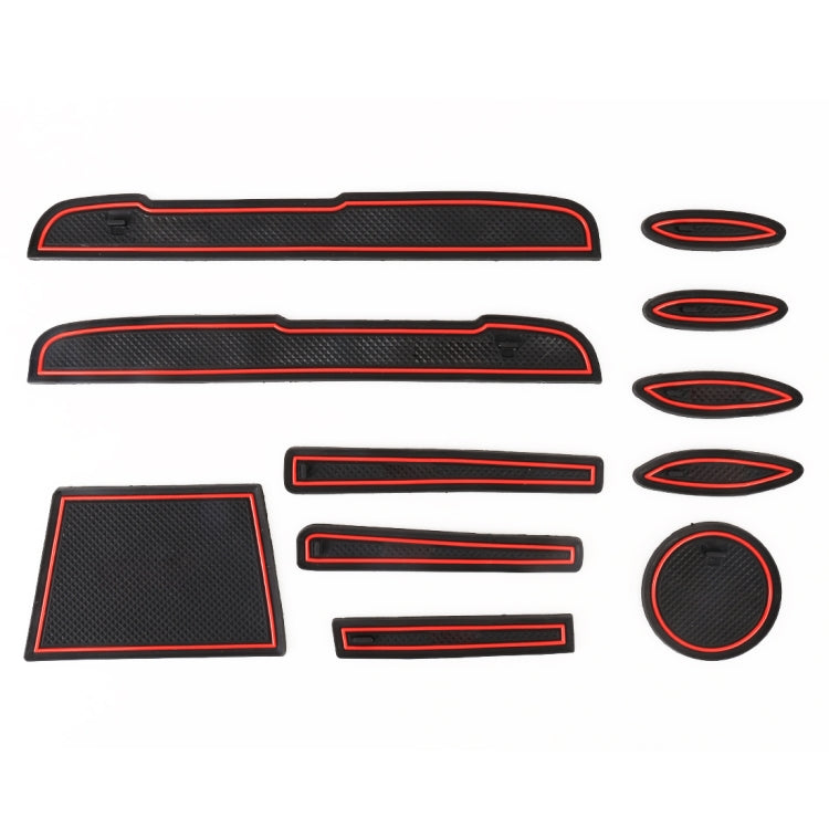 Stylish Anti-Slip Door Pad Mats for Toyota Vios 2017 - Red Plastic Cup Holder Inserts