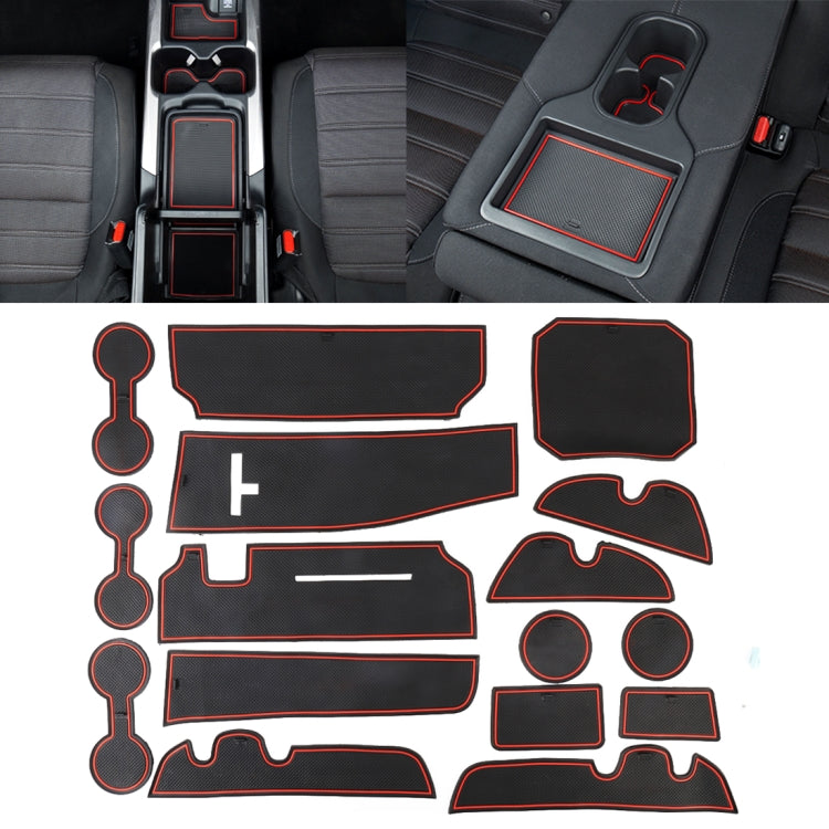 Red Anti-Slip Cup Holder Mat Set for Toyota Highlander (2015-2018)