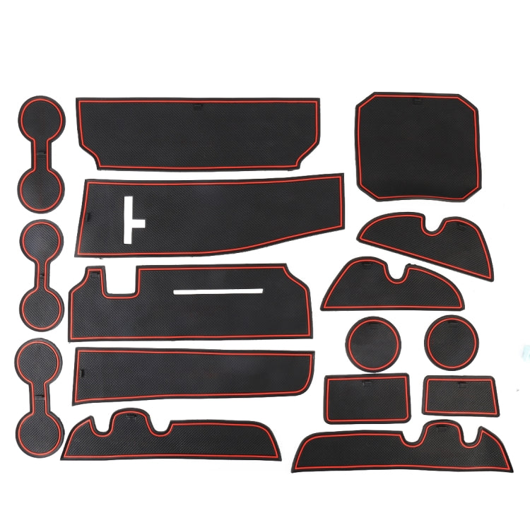 Red Anti-Slip Cup Holder Mat Set for Toyota Highlander (2015-2018)