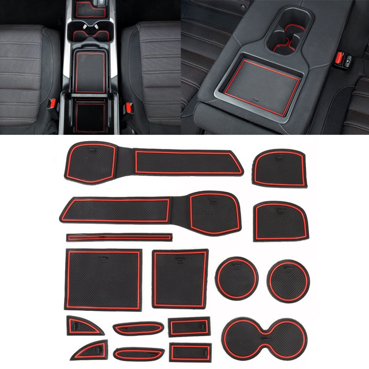 Nissan X-Trail 2017 Red Anti-Slip Cup Holder Mats - Stylish Interior Door Pads for Five-Seater Models