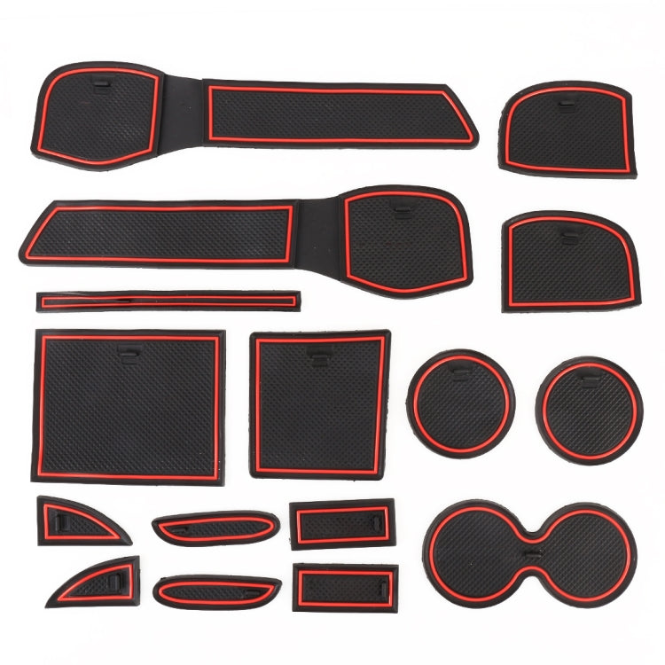 Nissan X-Trail 2017 Red Anti-Slip Cup Holder Mats - Stylish Interior Door Pads for Five-Seater Models