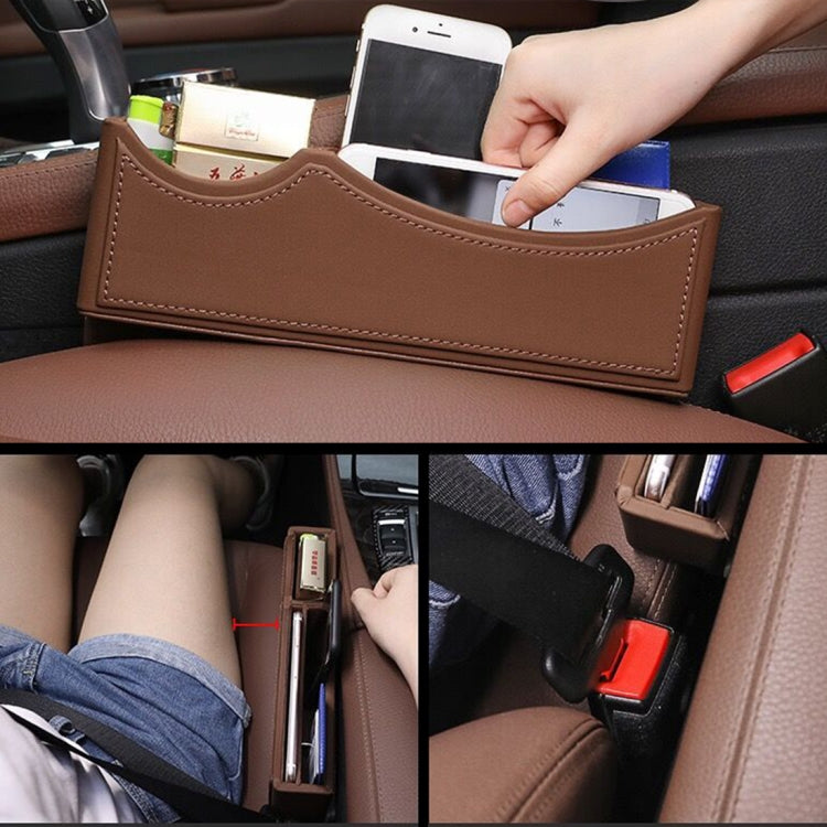 Car Seat Gap Organizer with Stylish PU Leather Storage for Phones, Coins, and Accessories