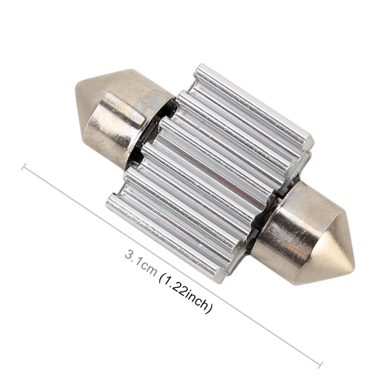 10 PCS 31mm DC12V / 2W / 7000K / 80LM 4LEDs SMD-5050 Car Reading Lamp