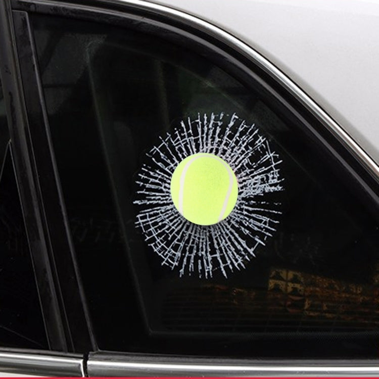 Creative 3D Deco Car Window Crack Decal Sticker, Sport Balls/Baseball, Sport Balls/Billiard Ball, Sport Balls/Yellow Tennis, Sport Balls/Tennis, Sport Balls/Football, Funny Smile Face