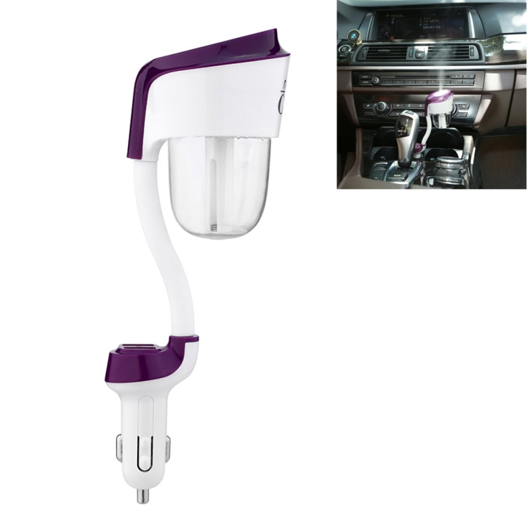 Nanum II 50mL Rotation Aromatherapy Air Purifier Humidifier with 2 USB Charger Ports for DC 12V Car Auto, Nanum II Black, Nanum II Blue, Nanum II Purple, Nanum II White