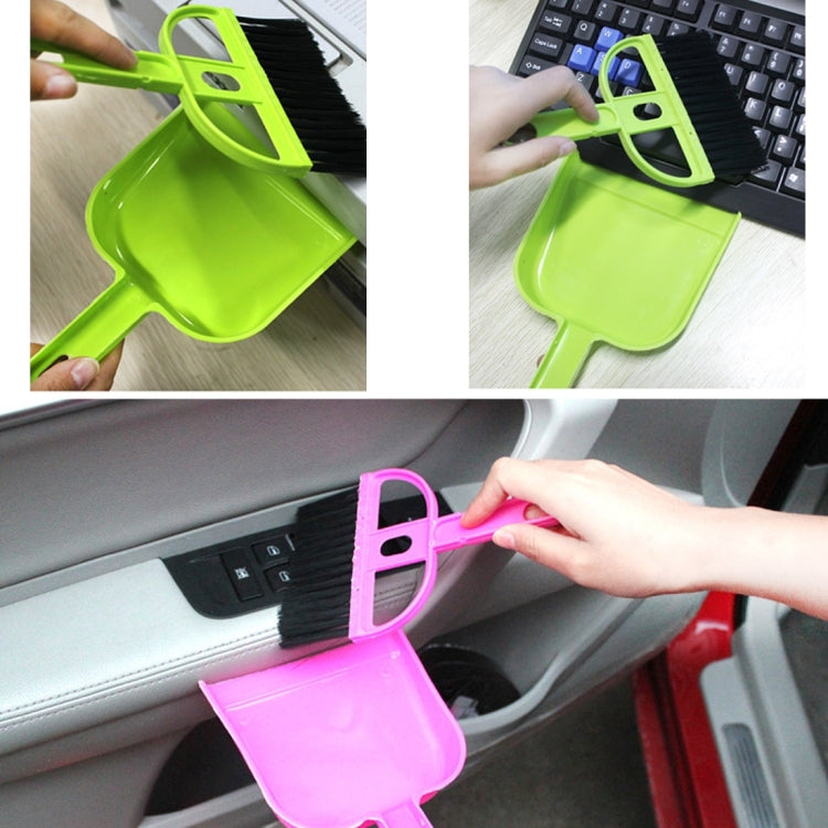 Mini Desktop Car Keyboard Sweep Cleaning Brush Small Broom Dustpan Set, 1  Set (Green), 1  Set (Blue), 1  Set (Magenta)