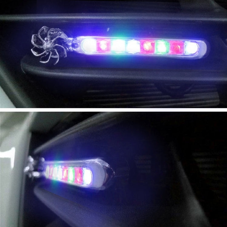 2 PCS 2W 8 Colorful LED Bulbs Wind Powered Decorative Car Lights