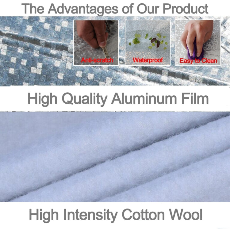 Aluminum Film PEVA Cotton Wool Anti-Dust Waterproof Sunproof Anti-frozen Anti-scratch Heat Dissipation SUV Car Cover with Warning Strips, Fits Cars up to 4.8m(187 inch) in Length