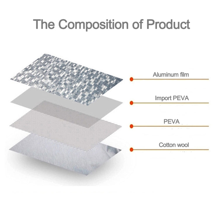 Aluminum Film PEVA Cotton Wool Anti-Dust Waterproof Sunproof Anti-frozen Anti-scratch Heat Dissipation SUV Car Cover with Warning Strips, Fits Cars up 5.1m(199 inch) in Length