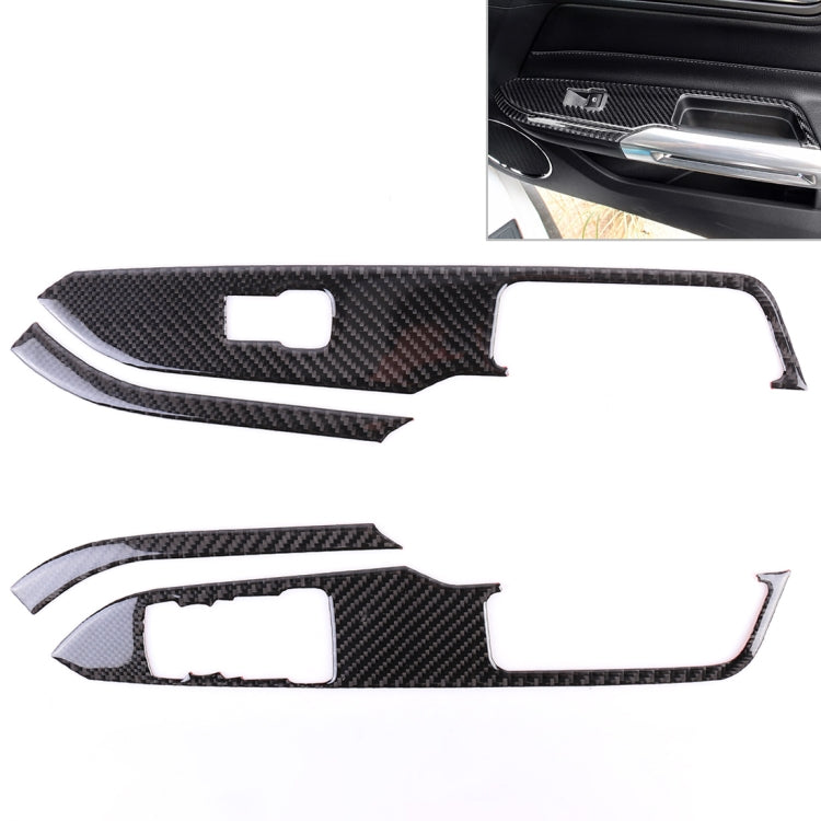 Set of 4 Stylish Window Lift Button Stickers for Ford Mustang (2015-2020)
