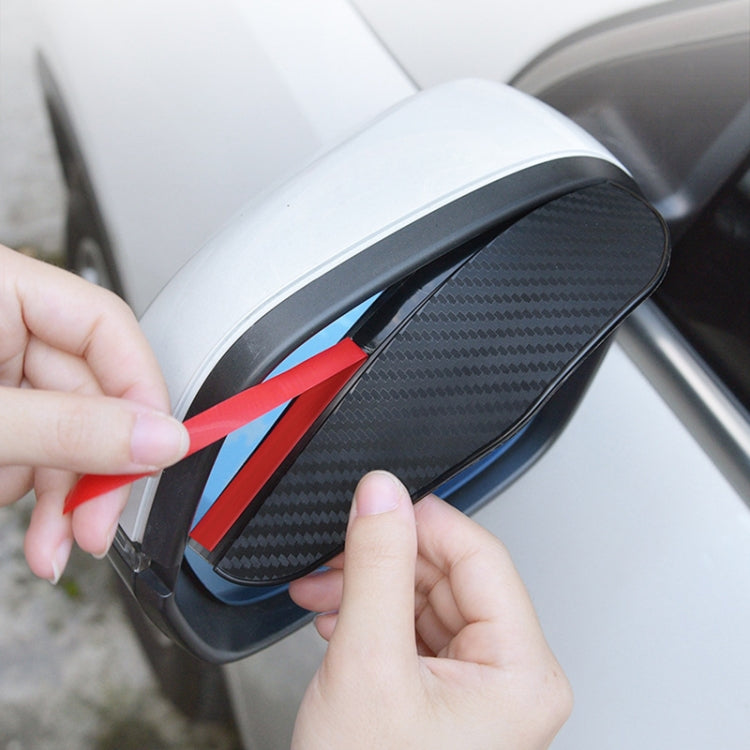 1 Pair Drill Pattern Pure Black Universal Car Rearview Mirror Rain Blades Car Back Mirror Eyebrow Rain Cover, Pure Black