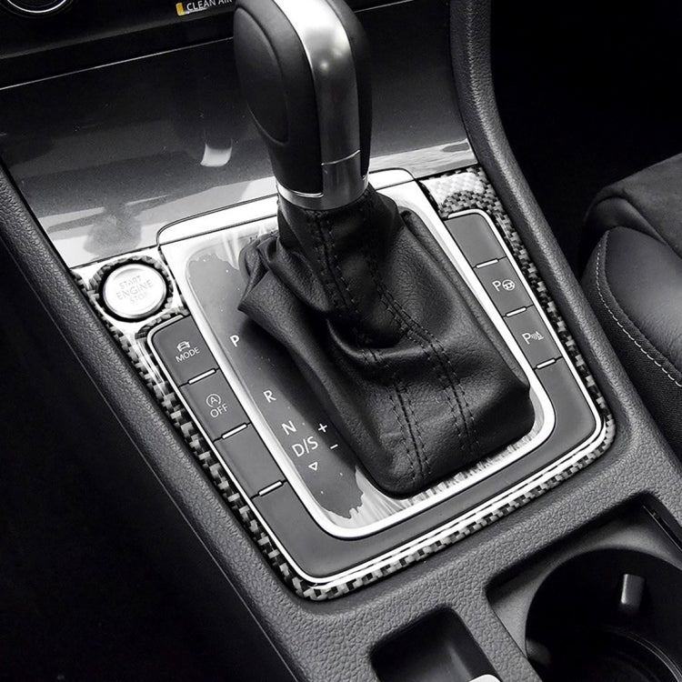 Volkswagen Golf 7 (2013-2017) Carbon Fibre Gear Shift Panel Decorative Wrap with Start/Stop Cutout, Left-Hand Drive