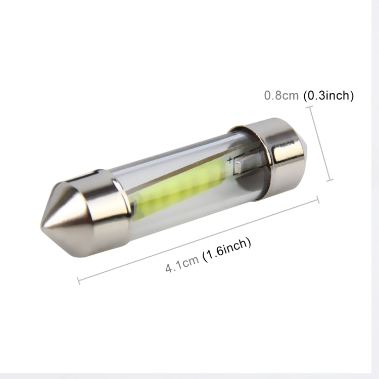 10 PCS 41mm 1W 6000K White Light Car Dome Lamp License LED Reading Light, DC 12V