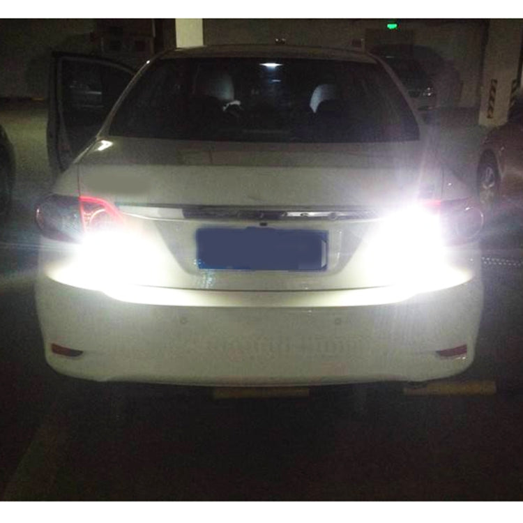 2 PCS 1156/BA15S/P21W/PY21W DC 12V 5W 350LM Auto Car Turn Backup 16 SMD-3030 Bulbs Reversing Lights, White + Yellow Light