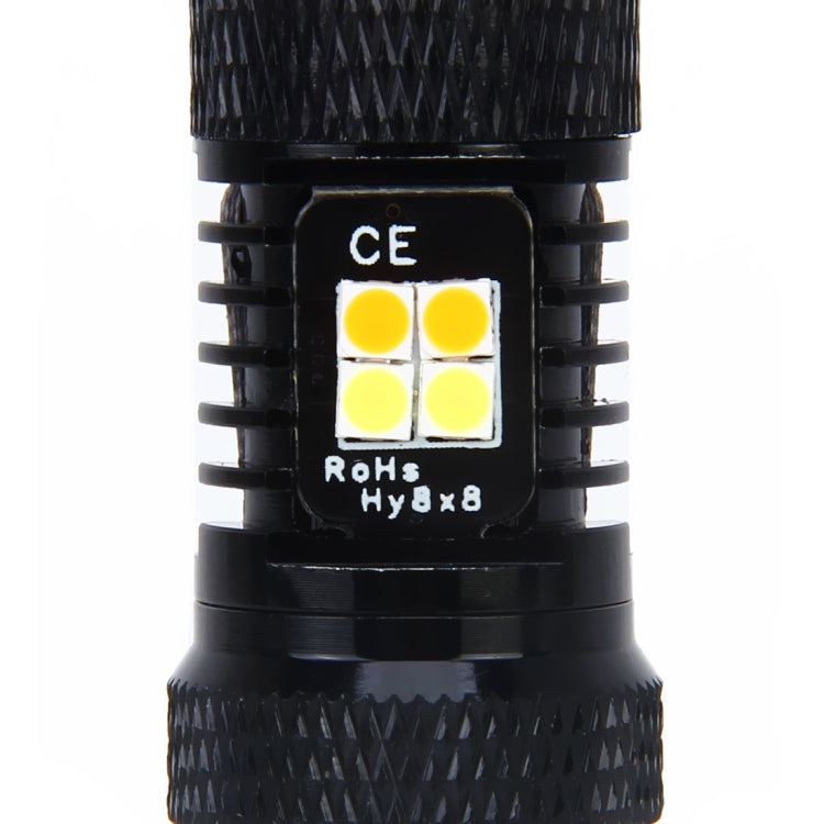 2 PCS H10/PY20D DC 12V 5W 350LM Auto Car Fog Lights with 16 SMD-3030 LED Bulbs, White + Yellow Light