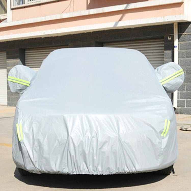 Outdoor Universal Anti-Dust Sunproof 3-Compartment Sedan Car Cover with Warning Strips