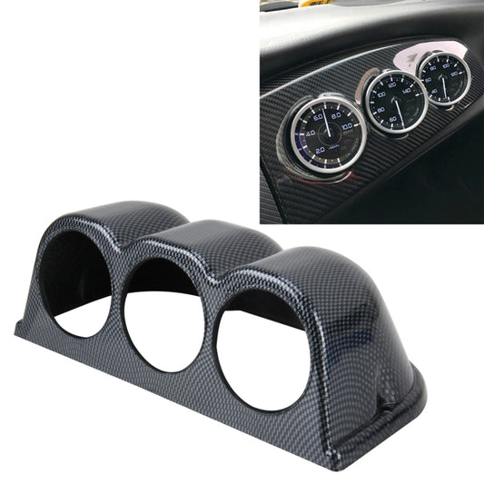 60mm Triple Gauge Pod Holder for Car Dashboard - Premium Carbon Meter Mount for Enhanced Vehicle Performance Monitoring